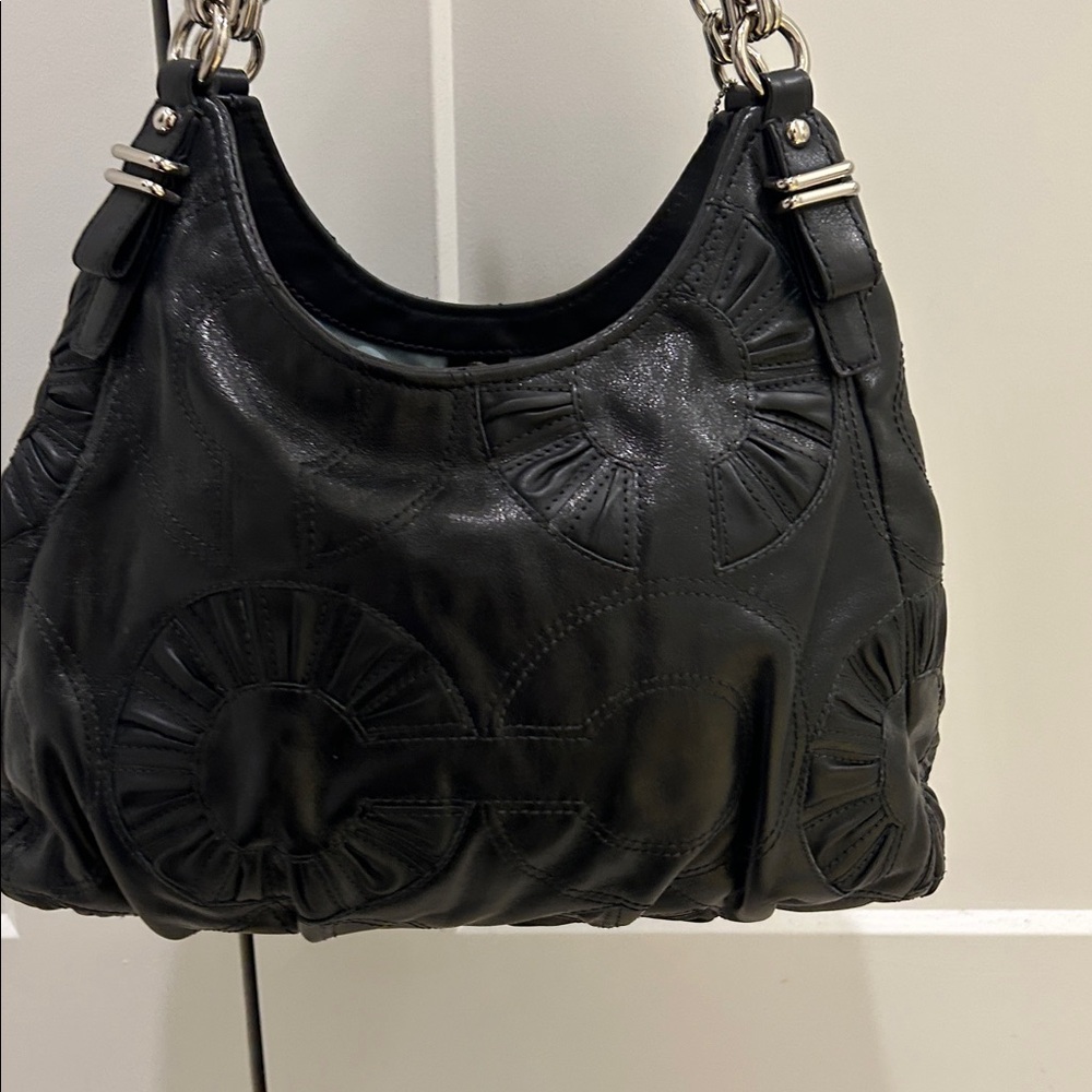 Coach (EUC) Madison Op Art Maggie Embellished Leather Shoulder Bag - Picture 10 of 17